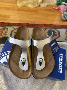 Birkenstock Gizeh Silver SZ 37 Reg Fit NEW IN BOX!🩶🩶🩶